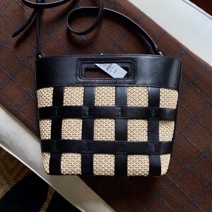 NWT $169  Talbots Lattice Woven Leather Crossbody Bag